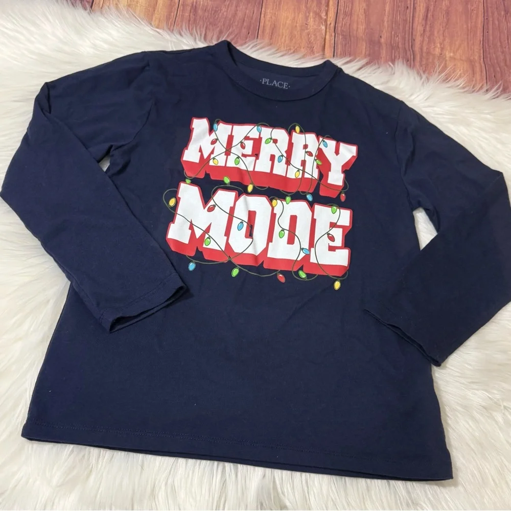 The Children’s Place Holiday Graphic Long Sleeve Shirt - Youth Size M (7/8)